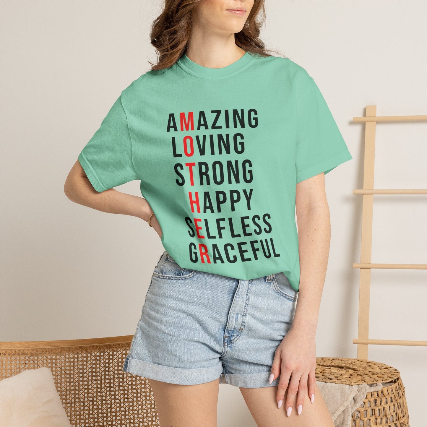 Mom T-shirt Mother's Day Mama Tee Unisex Comfort Colors Garment-Dyed Cotton h14