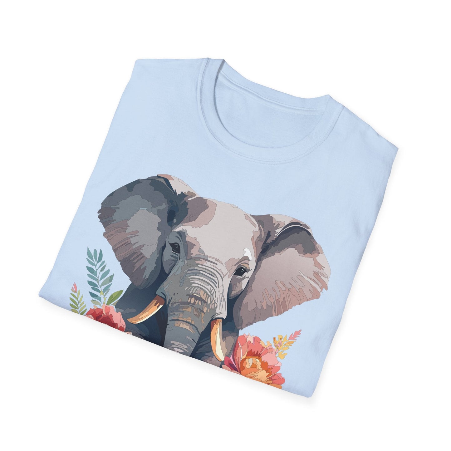 Elephant T Shirt Unisex Gildan Softstyle 64000 100 Percent Ring Spun Cotton Casual Tee