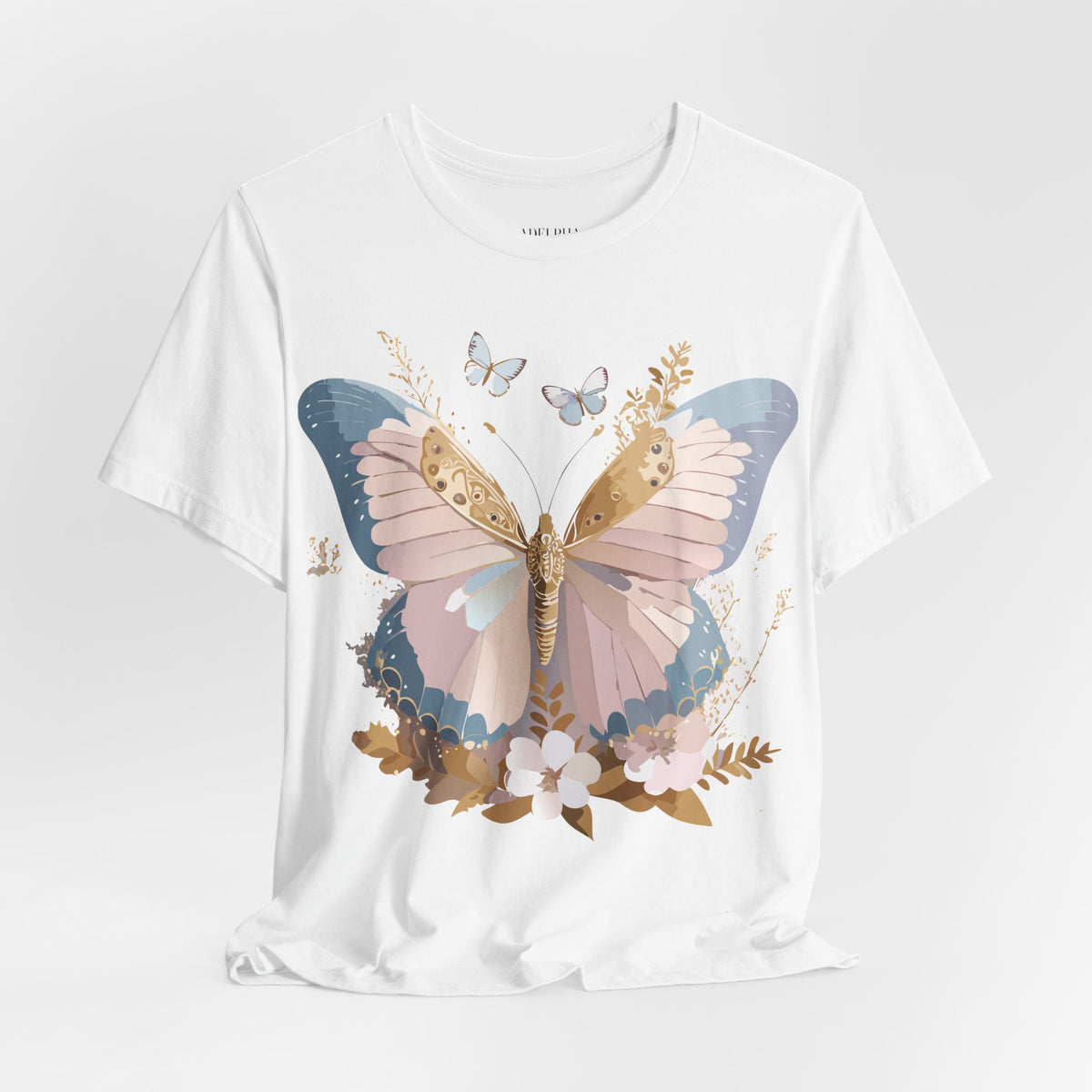 Butterfly Graphic Unisex Cotton Bella+Canvas Tee with Art Design n04