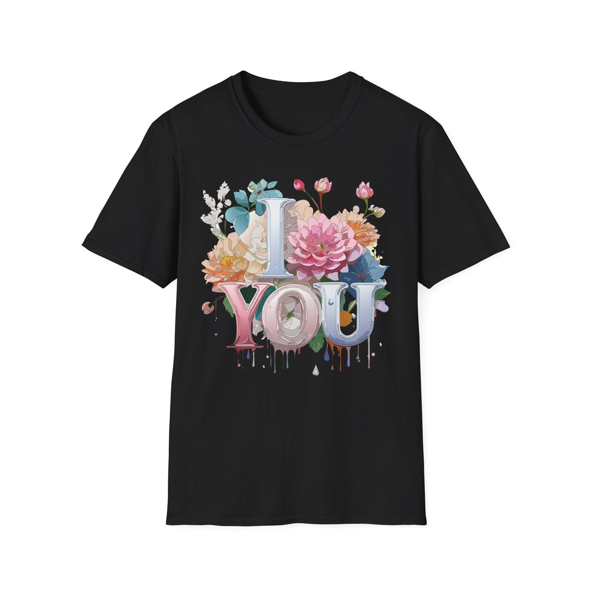 Floral "I Love You" Tee | Floral Lettering T-Shirt