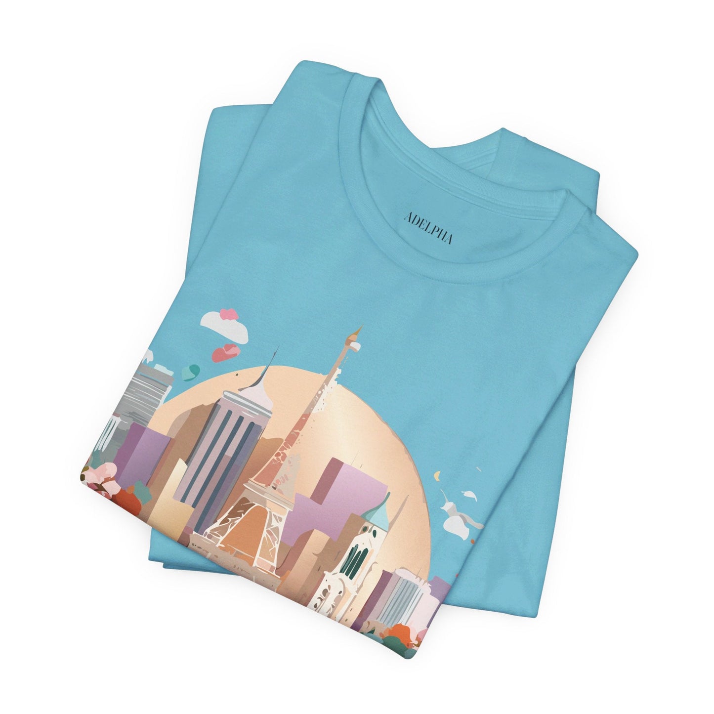 Tourist Shirt With Paris Graphic Tee Unisex Jersey Short Sleeve Art Design Adelpha Vintage Inspired