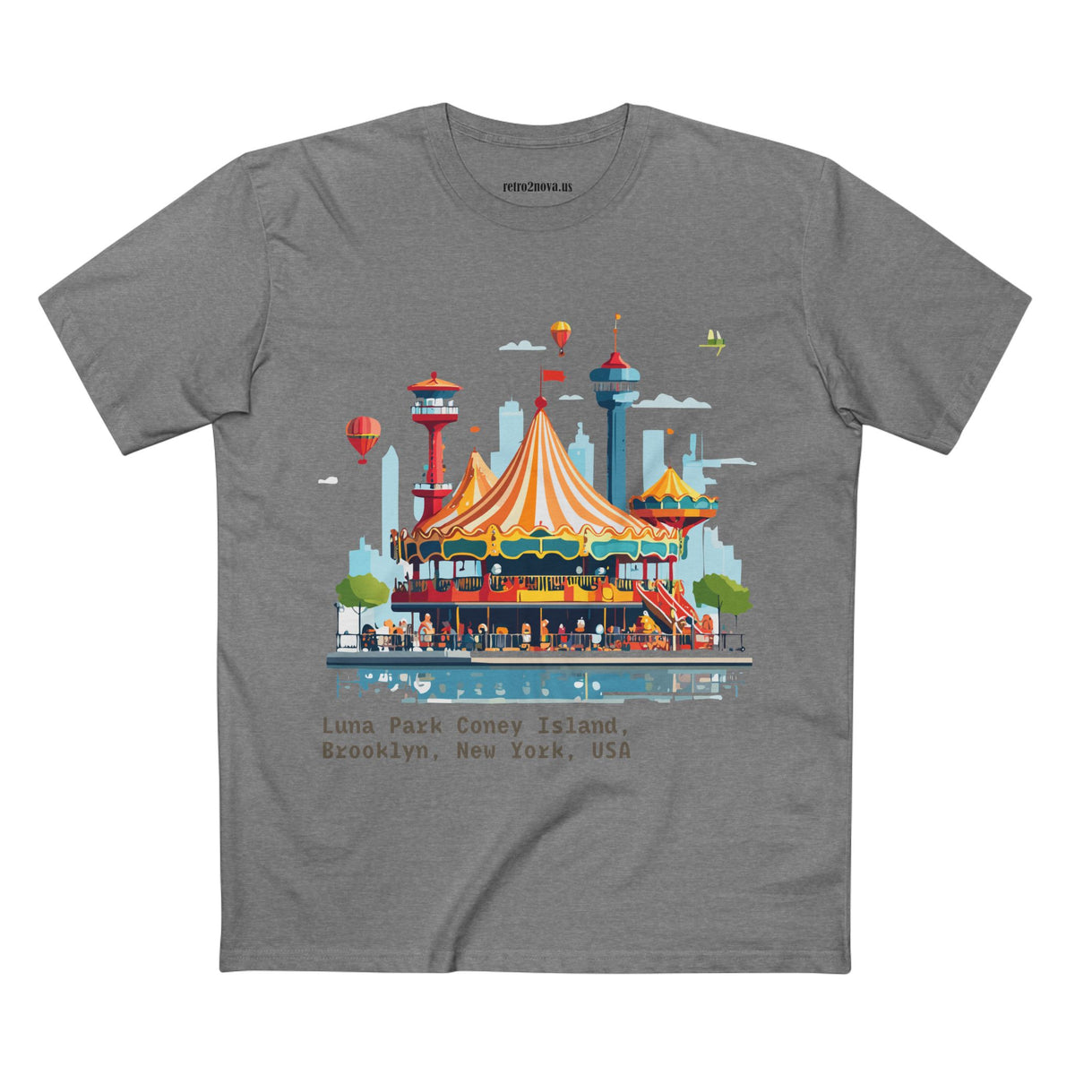 Luna Park Coney Island Carousel Tee | Brooklyn New York Illustration