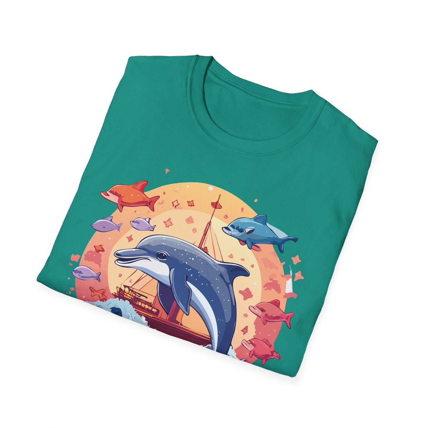 Dolphin Shirt Unisex Softstyle Cotton Tee 100 Percent Ring Spun Lightweight Breathable