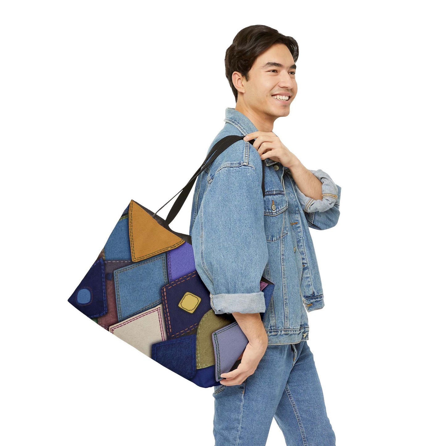Denim Color Imitation Print Unisex  Yoga Bag  Spun Polyester 24x13 Canvas Gym Bag 27-2