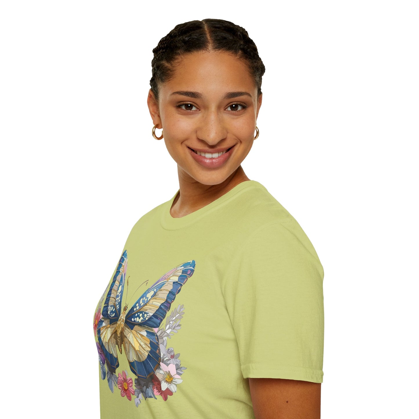 Butterfly Unisex Short Sleeve Tee Shirt Gildan Softstyle 64000 Monarch Design Graphic Tee