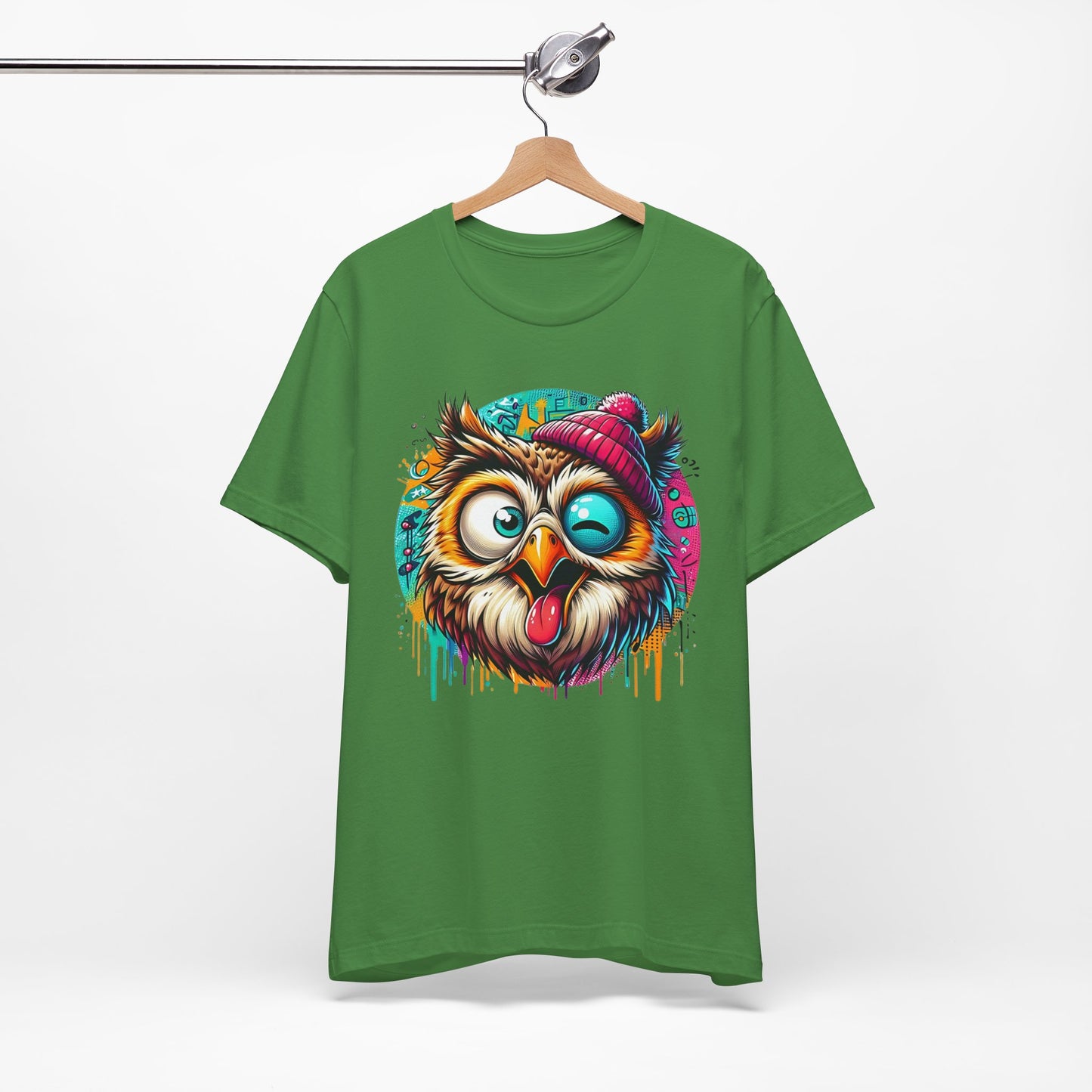 Colorful Owl Graphic Tee, Fun Owl Shirt, Funny Bird Shirt, Cute Cartoon Tees, Animal T-Shirt, Animal Tees, Art Design T-Shirt
