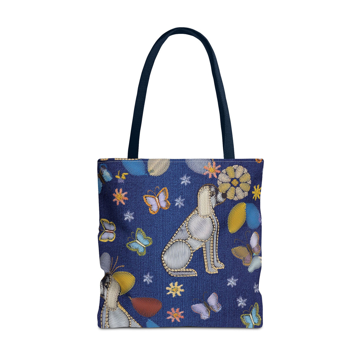 Denim Fabric Imitation Print Unisex Canvas Bag Poly Spun 3 Sizes Tote Bag 191-2