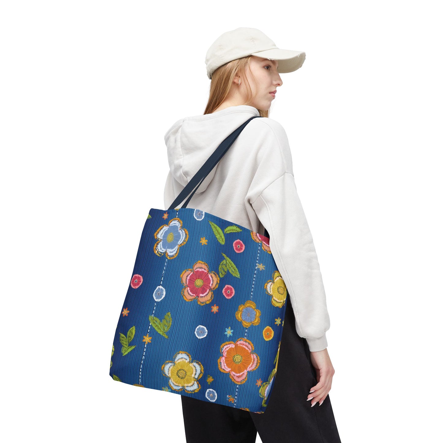 Denim Fabric Imitation Print Unisex Canvas Bag Poly Spun 3 Sizes Tote Bag 133