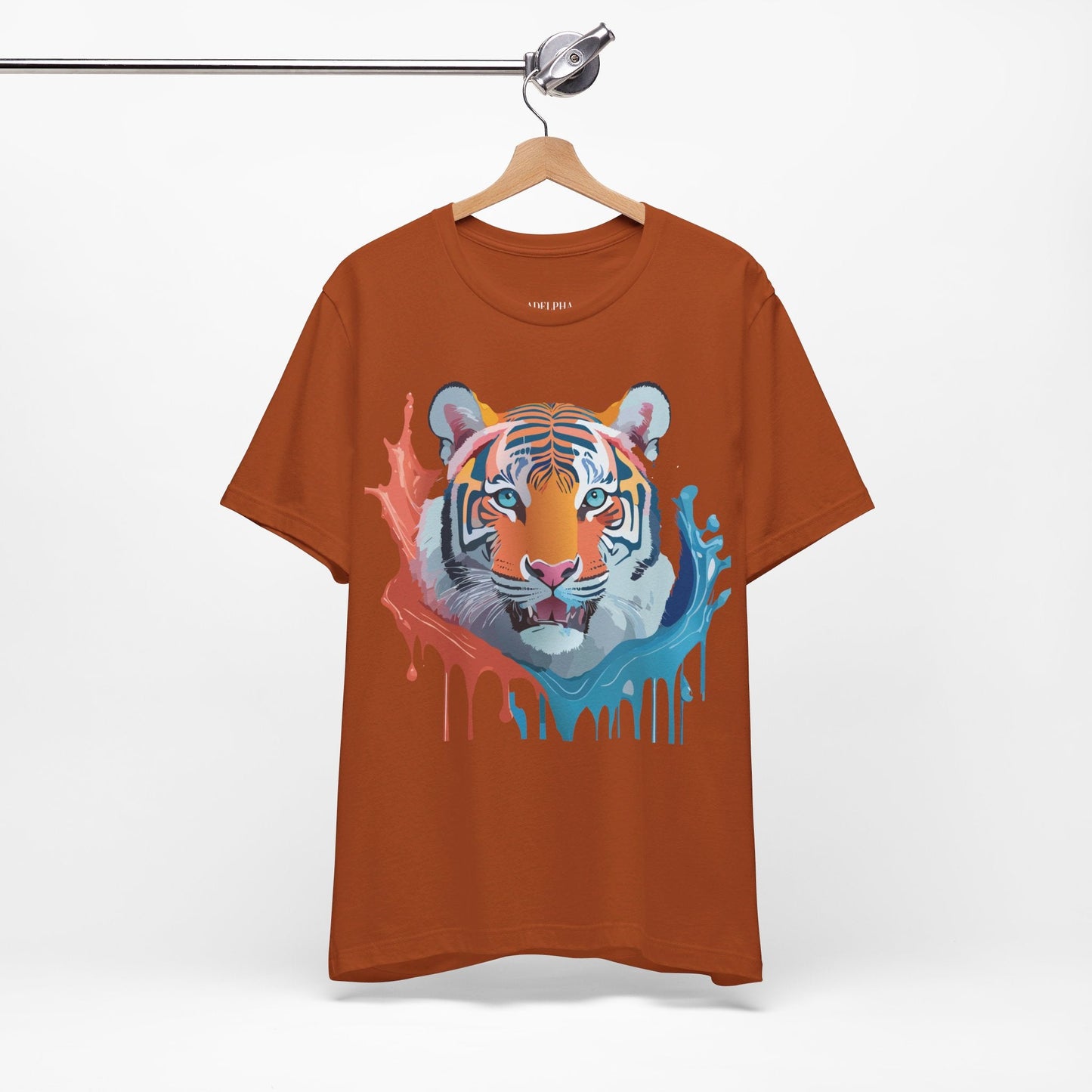Tiger Graphic Tee Unisex Jersey Short Sleeve With Vintage Inspired Artwork By Adelpha