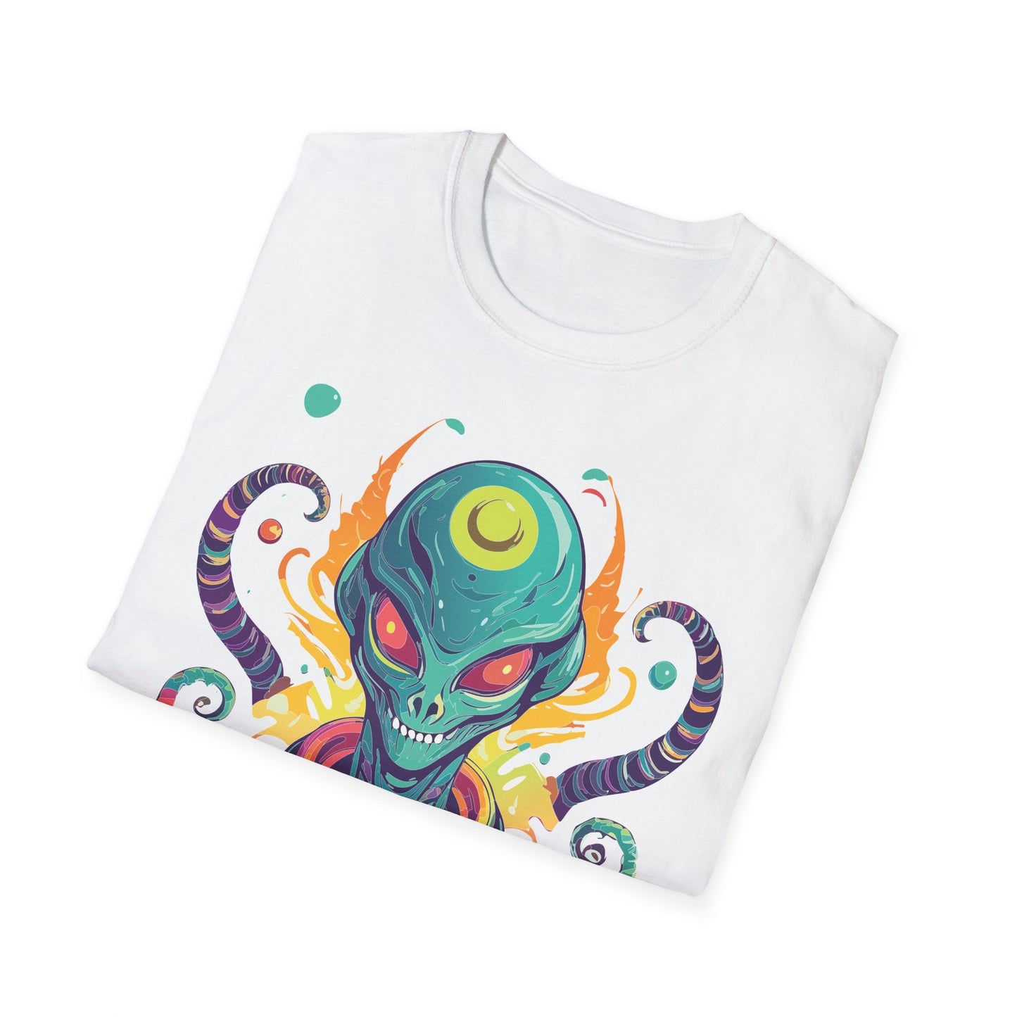 Alien Cosmos Unisex T Shirt With Aliens Design Gildan Softstyle 64000 Comfortable Lightweight Tee