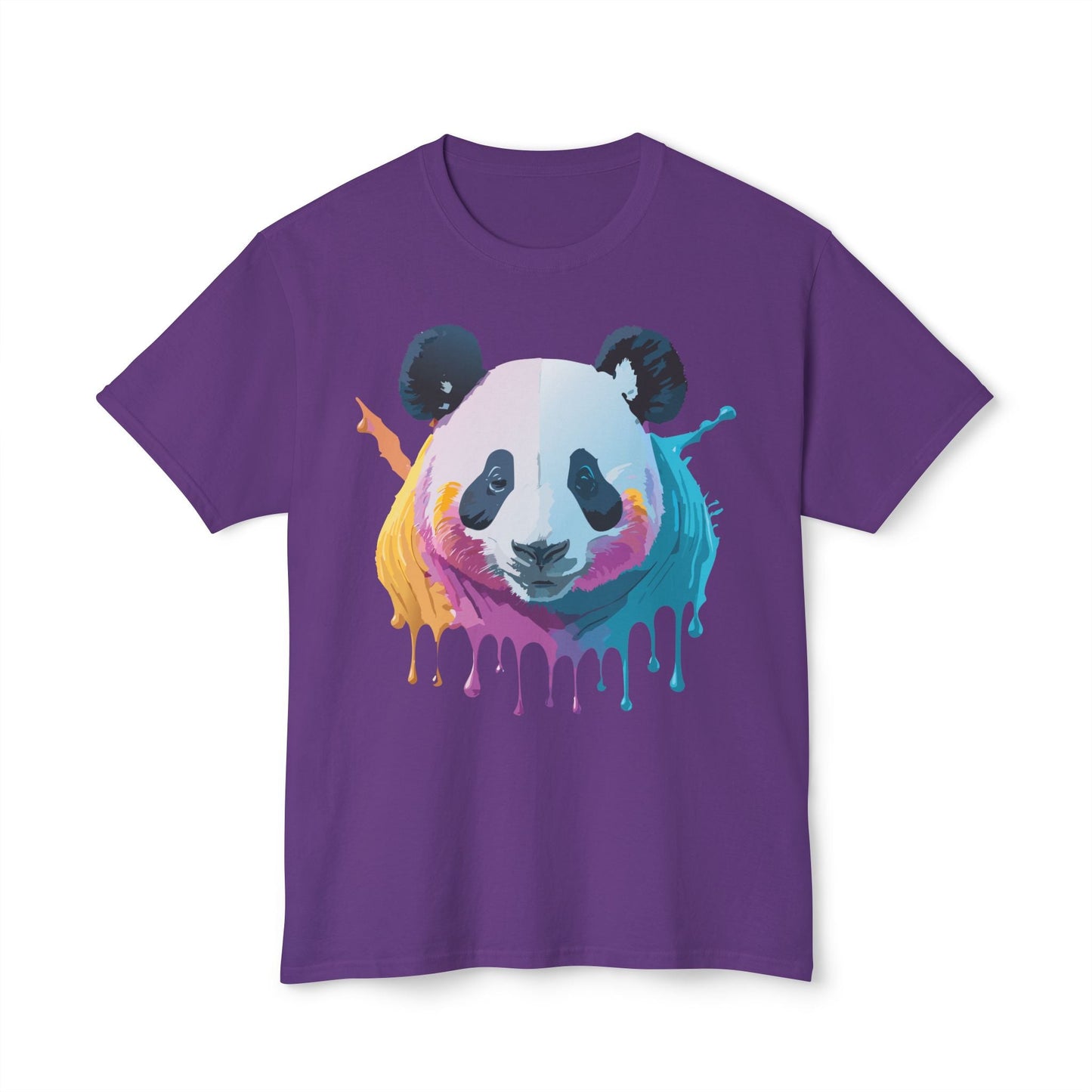 Unisex Panda Art Tee With Floral Print Premium Vintage Style HD Cotton Shirt Comfortable
