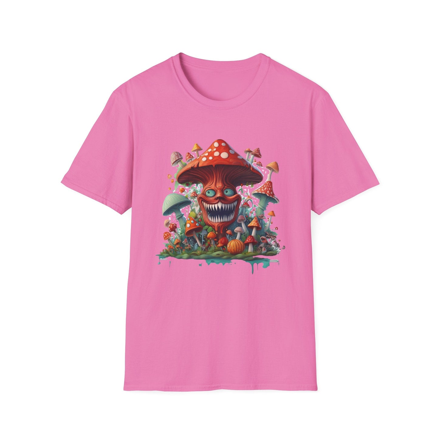 Unisex Mashroom Tee Shirt With Funny Mashroom Design Fungus Humor Softstyle Cotton