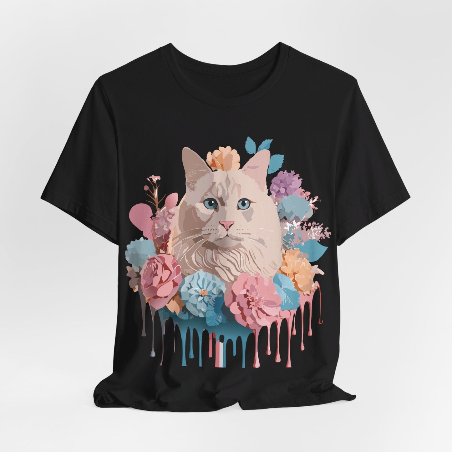 Cat Graphic Unisex 100 Cotton Vintage Design Tee 4