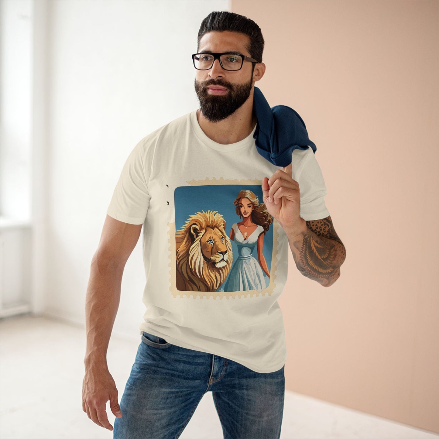 Postage Stamp Shirt Unisex Premium Cotton Tee With Original Art Design Retro2Nova PS54