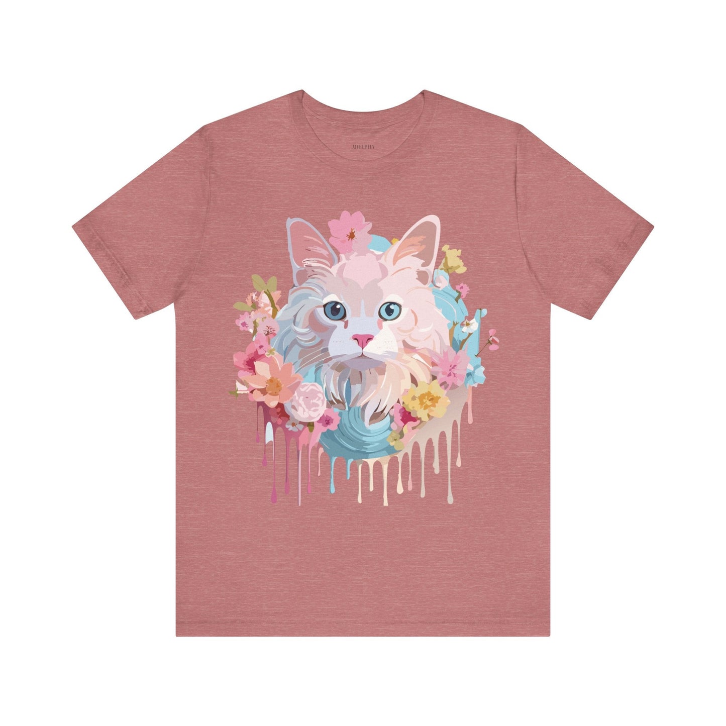 Cat Graphic T Shirt Unisex Short Sleeve Vintage Adelpha Art Tee