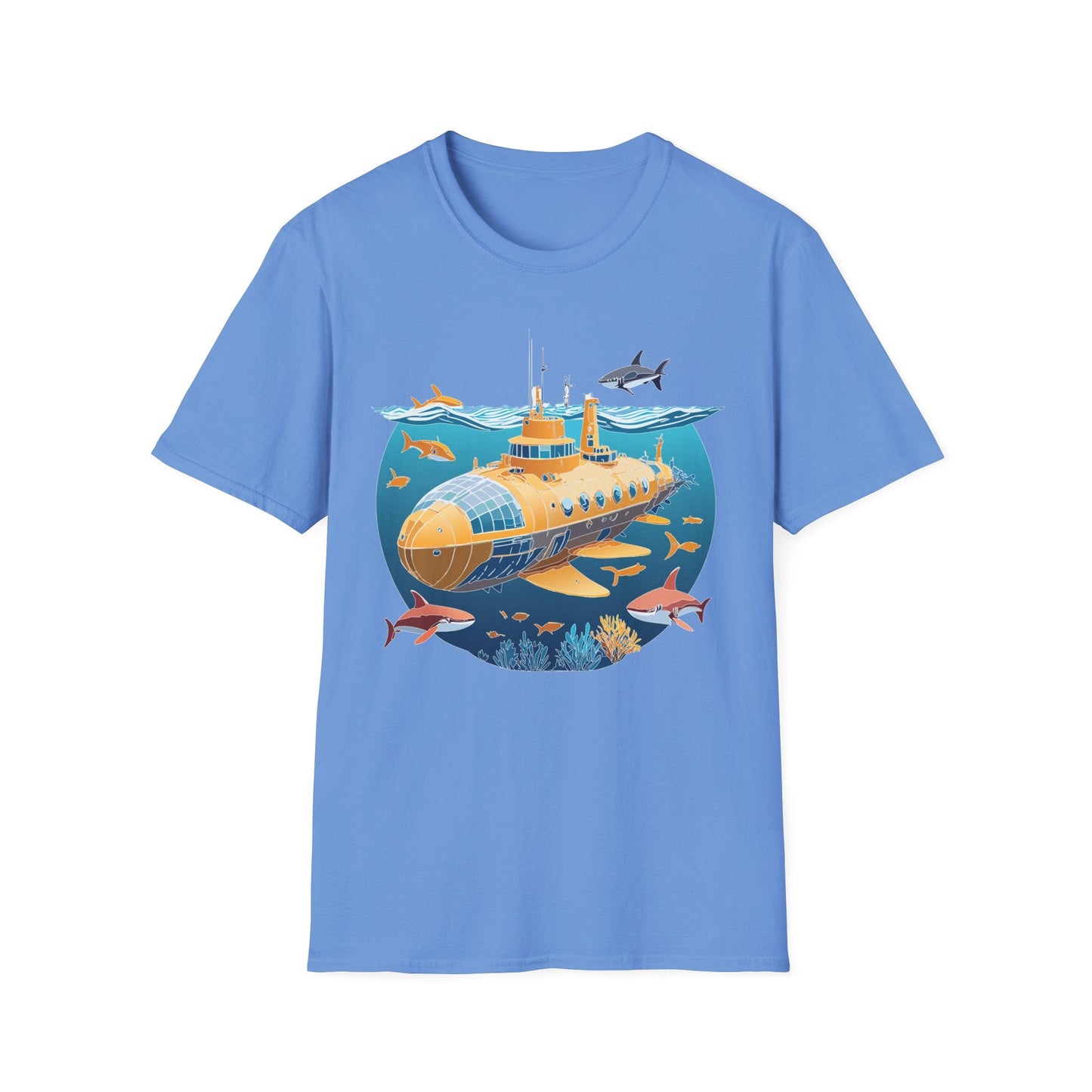 Ocean Themed Unisex Softstyle T Shirt 100 Percent Ring Spun Cotton U Boat Design Tee Everyday