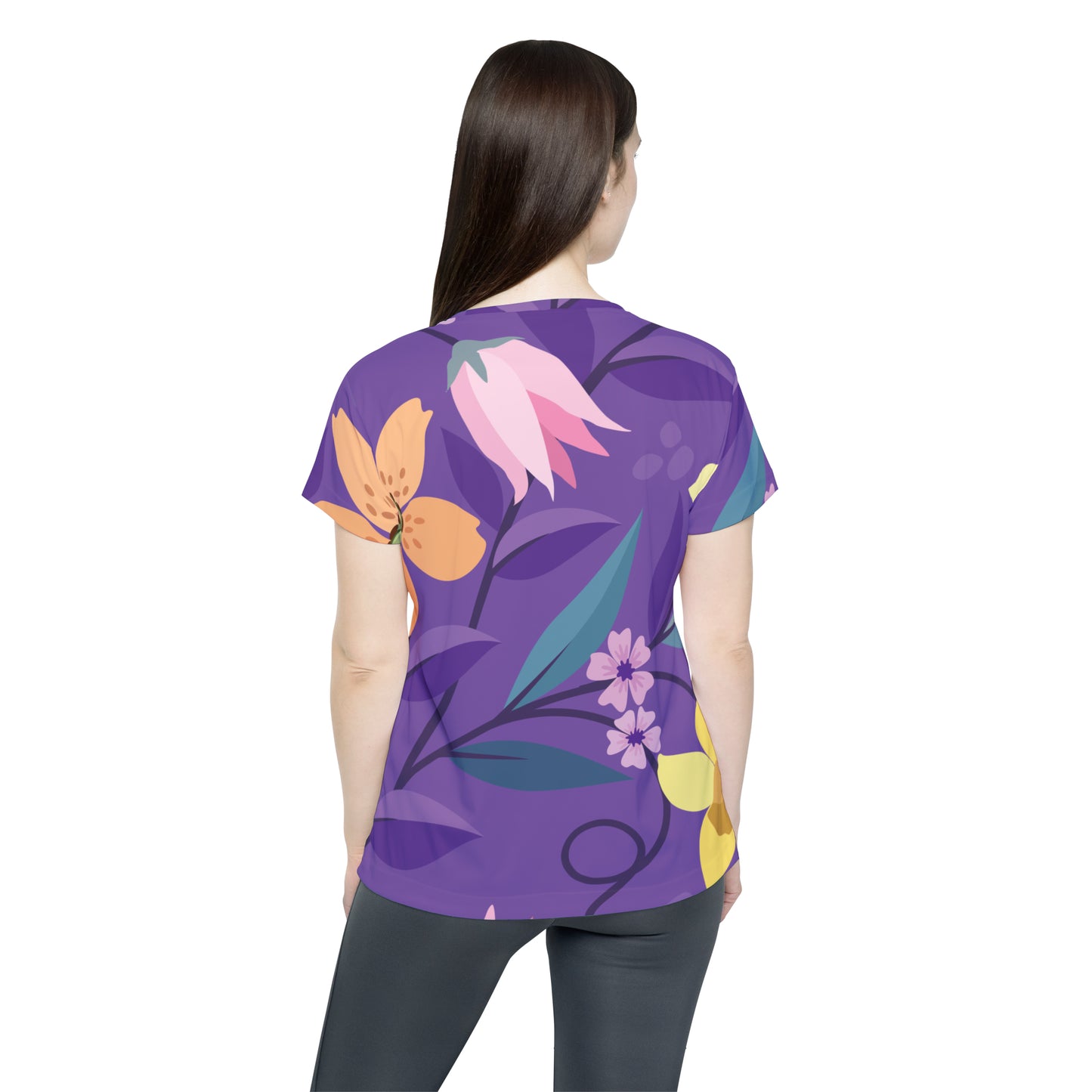 Poly Jersey Tee Shirt with floral prints