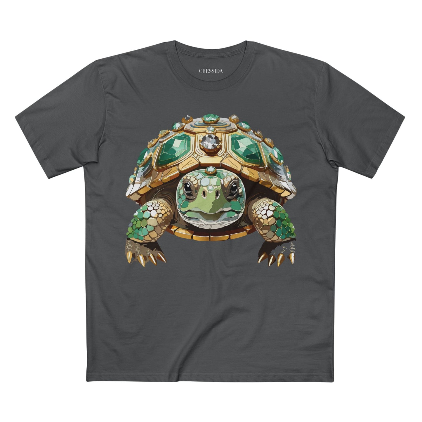 Turtle Graphic Unisex 100 Cotton Tee With Unique Animal Golden Medallion Art Design 31