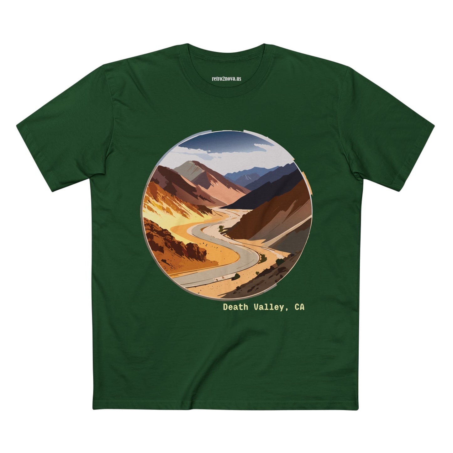 Retro2Nova Unisex Premium Cotton Tee With Death Valley Travel Design Art Shirt Collection