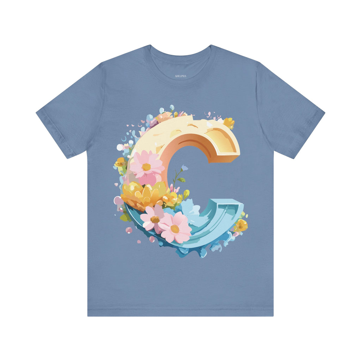 Letter C Graphic Unisex Cotton Bella+Canvas Tee with Art Letter Design