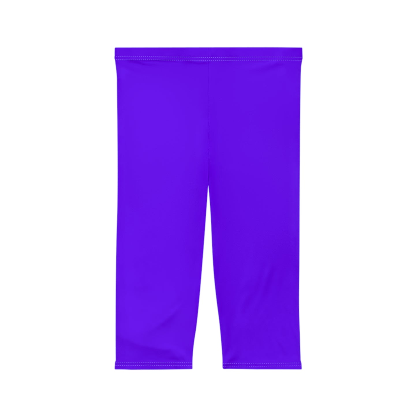 Electric Indigo Color Women's Brushed Suede Poly Span Casual Capri Leggings XS-2XL