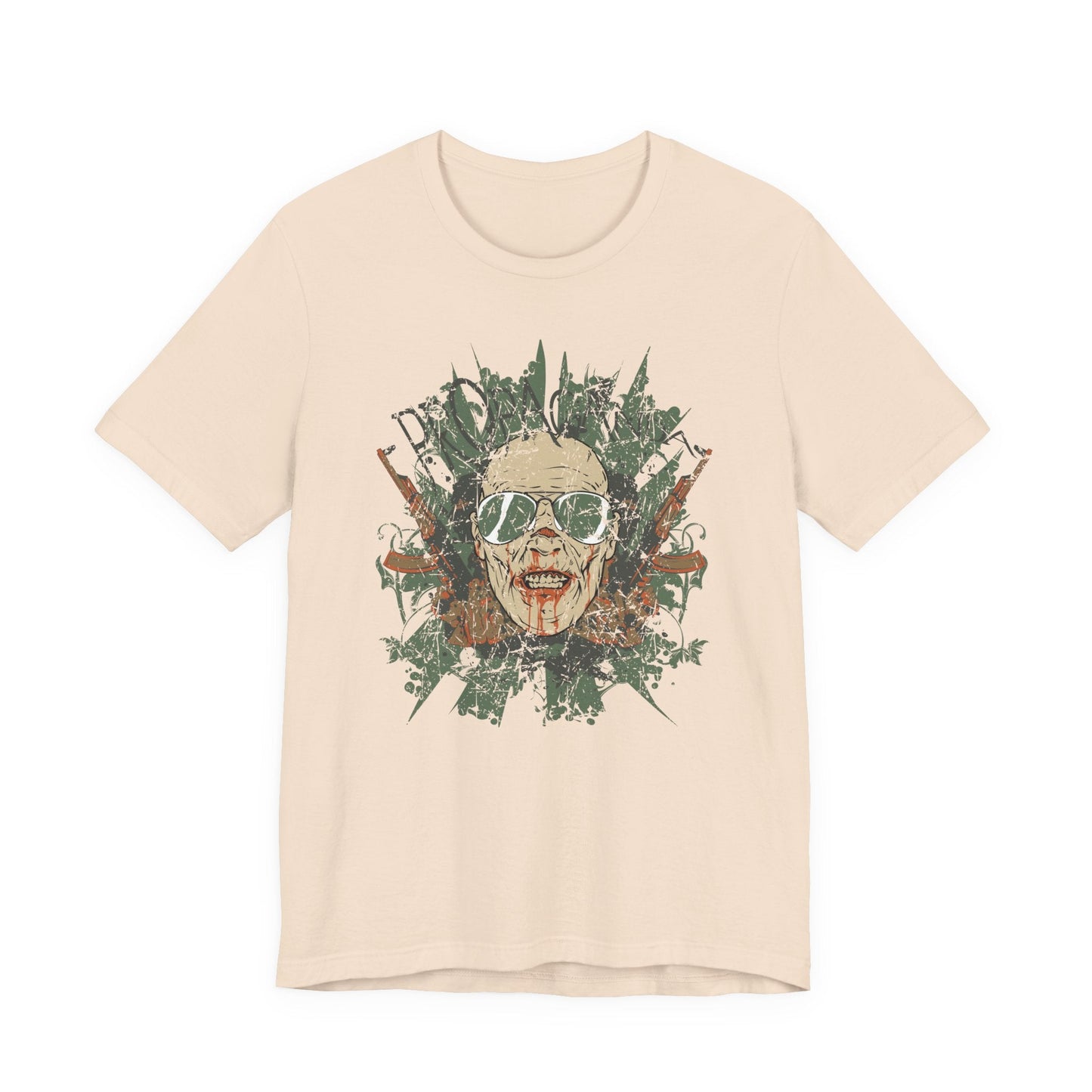 Retro Skull Floral Graphic Design Unisex Cotton T-Shirt G-2