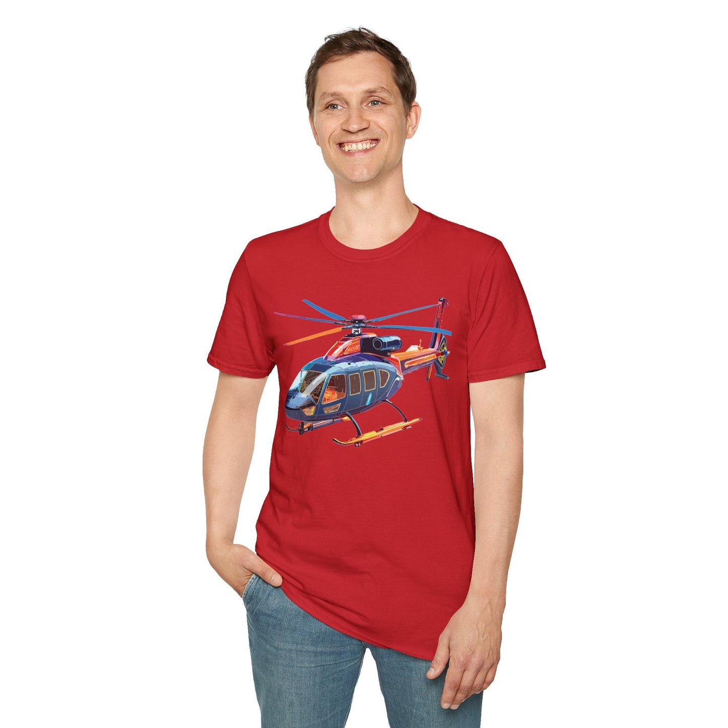 Chopper Helicopter Graphic Unisex Cotton Softstyle Short Sleeve Tee 4
