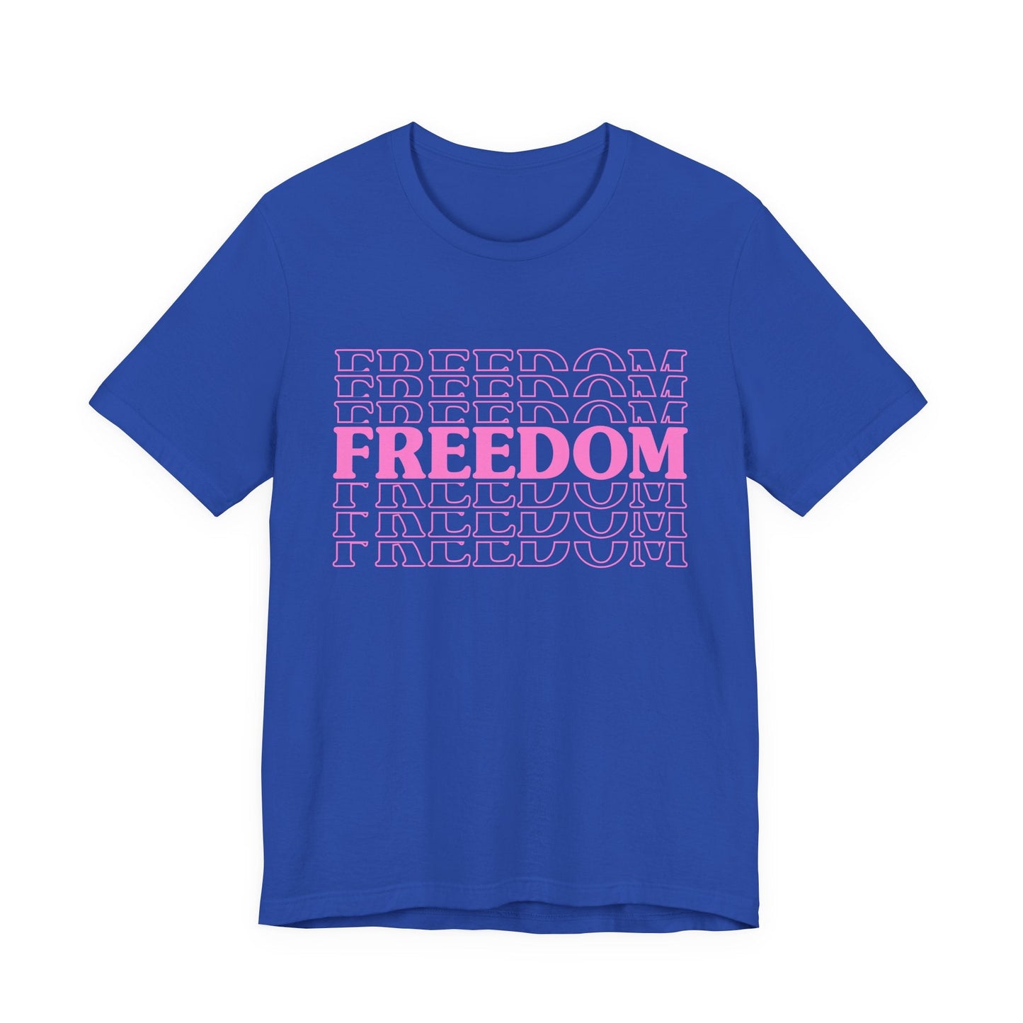 Freedom Text Graphic Unisex Cotton T-Shirt a8