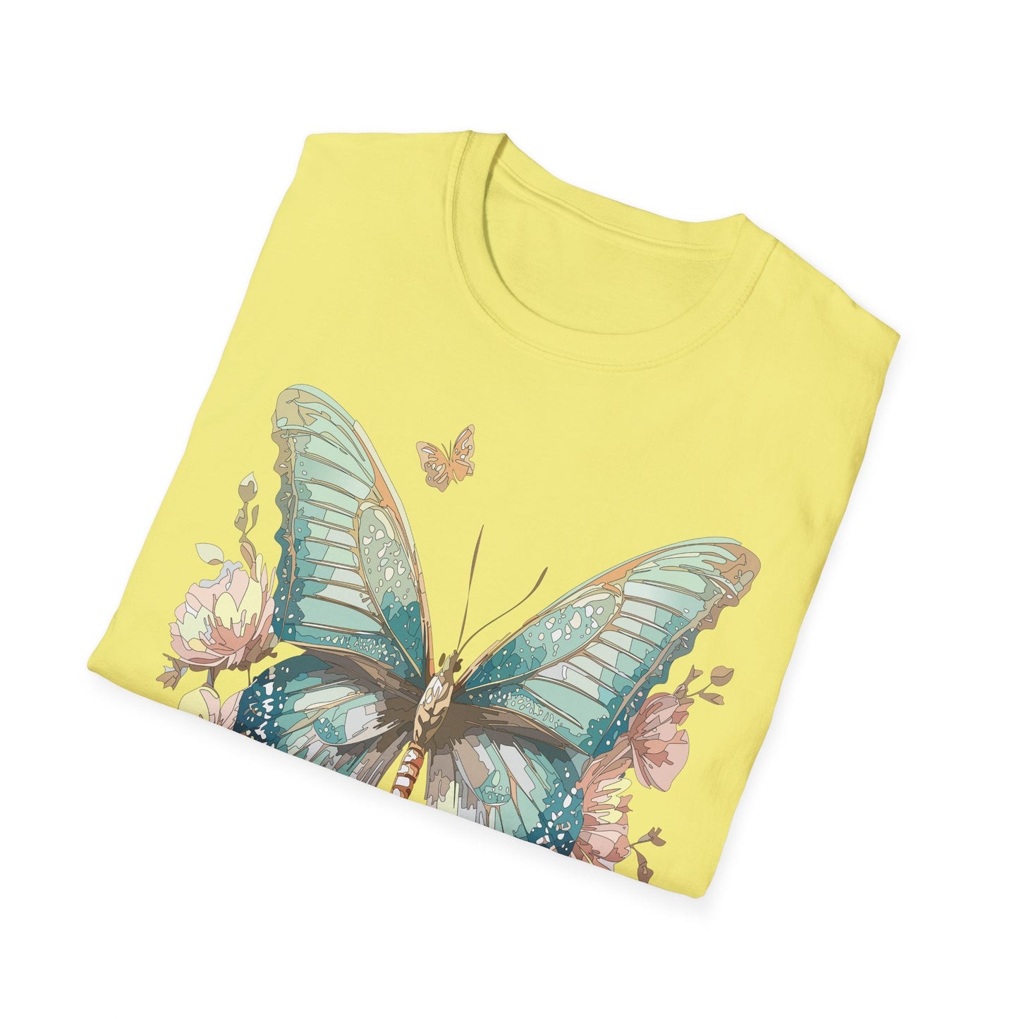 Butterfly Print Unisex T Shirt Monarch Design Softstyle 64000 Gildan Cotton Tee Quality