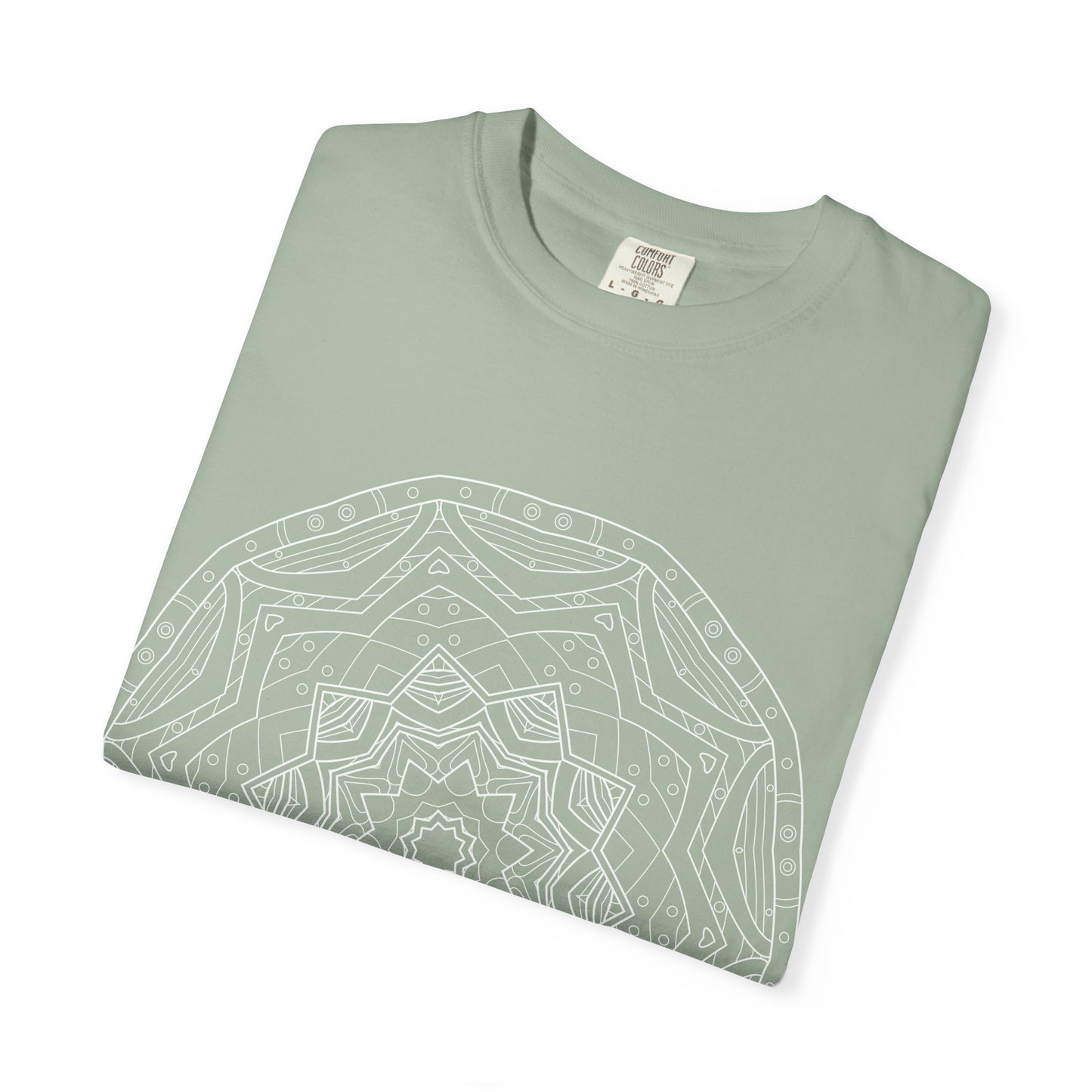 Unisex Garment Dyed Cotton T-Shirt with Mandala Graphic Design
