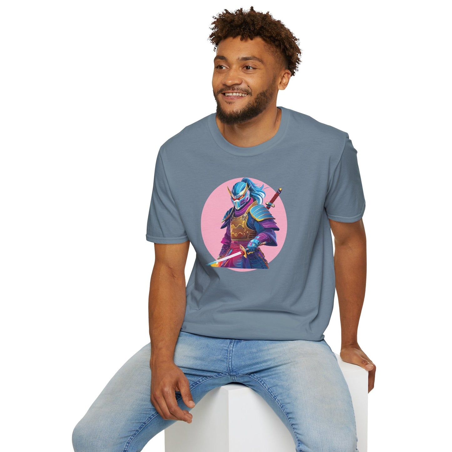 Samurai Themed Unisex Softstyle Tee Shirt Gildan 64000 100 Percent Ring Spun Cotton