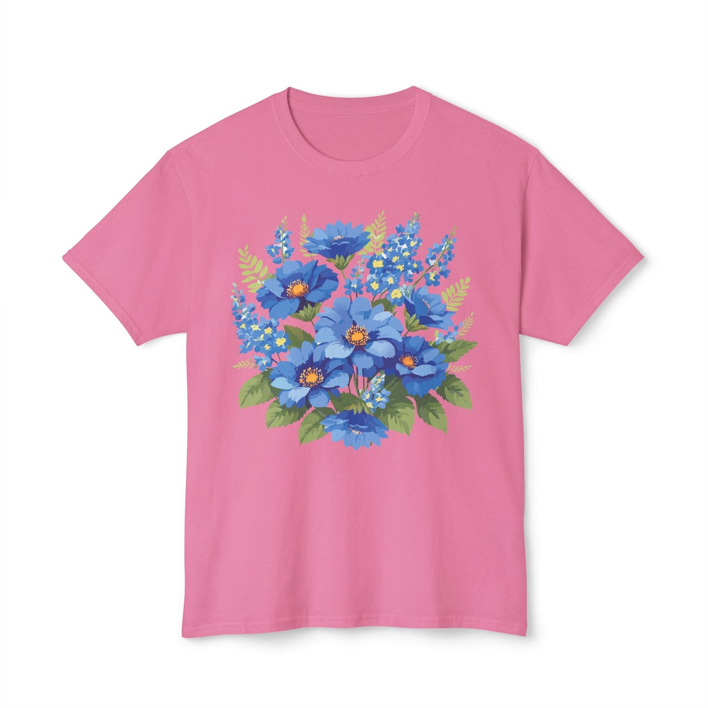Unisex Floral Art T Shirt Cotton Tee With Vintage Flowers Art Print Breathable USA Made