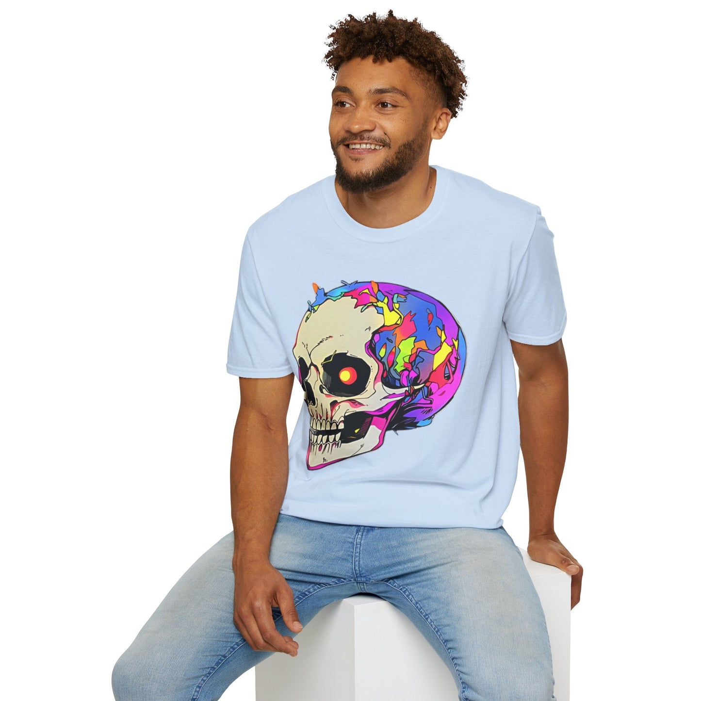 Skull Tee Shirt Unisex Skeleton Shirt Gildan Softstyle 64000 Short Sleeve Graphic Design