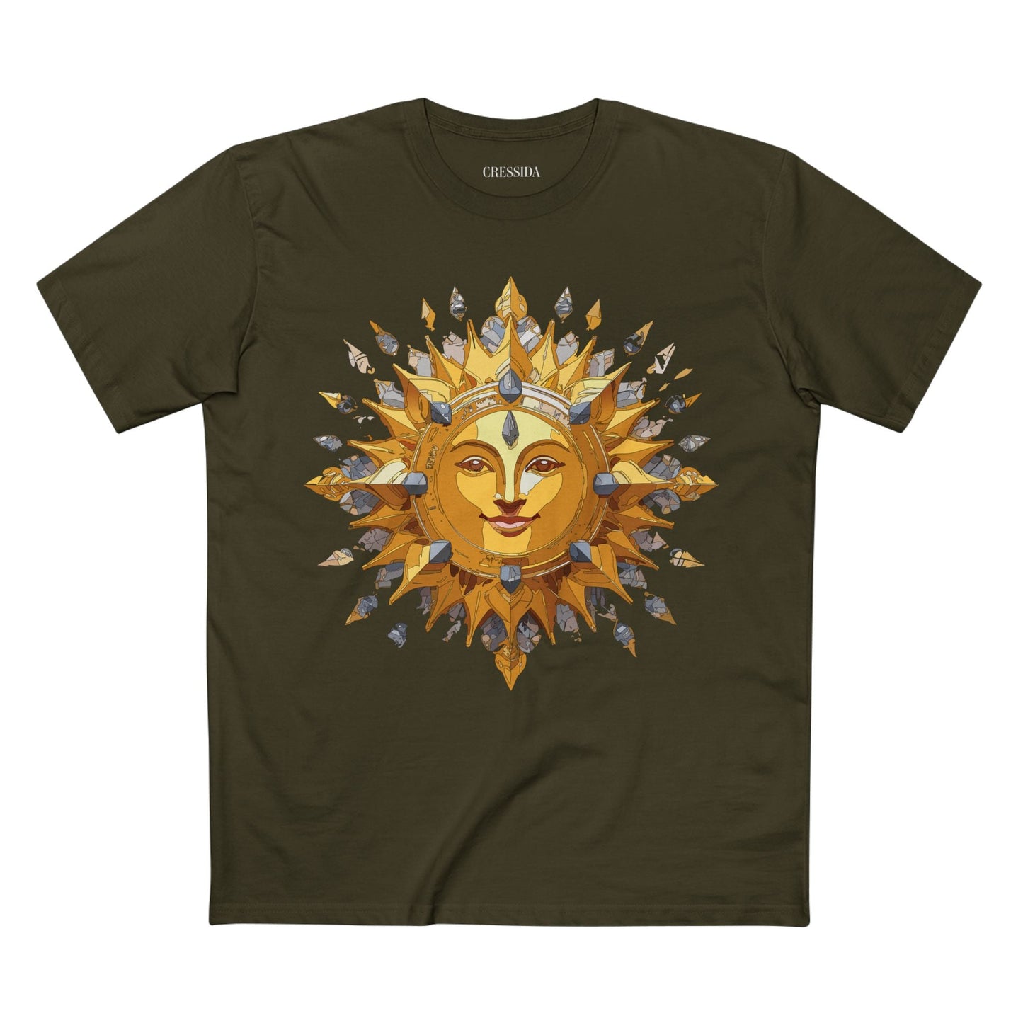 Gold Sun Graphic Unisex 100 Cotton T-Shirt with Golden Art Design 11