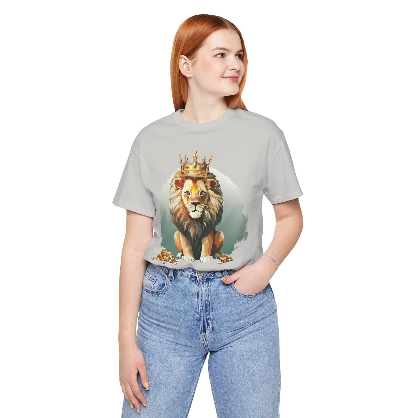 Regal Lion Short Sleeve Tee, Animal Shirt, Lion Tee, Unisex Top, Birthday Gift, Shirt with Animal design