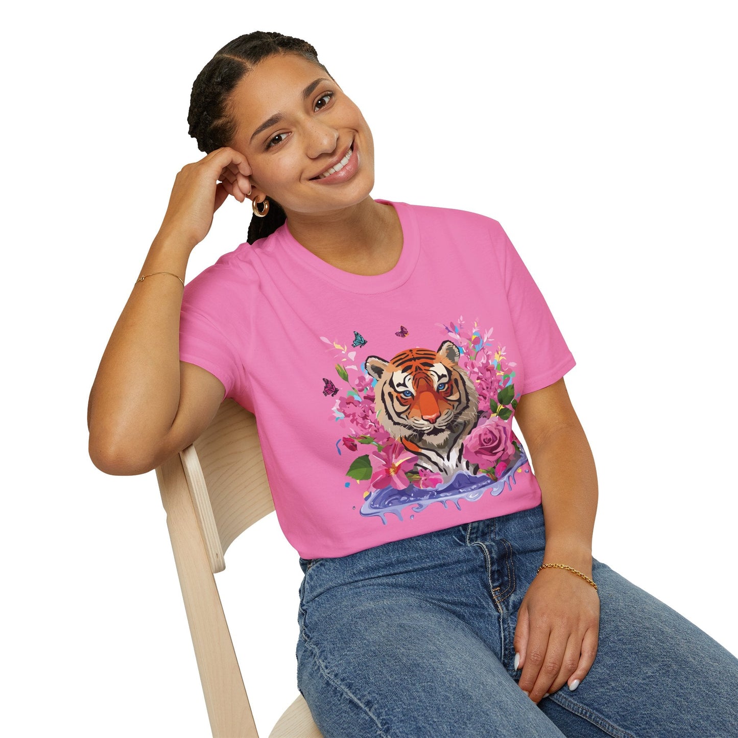 Tiger Shirt Unisex Gildan Softstyle Cotton Tee 100 Percent Ring Spun Comfort