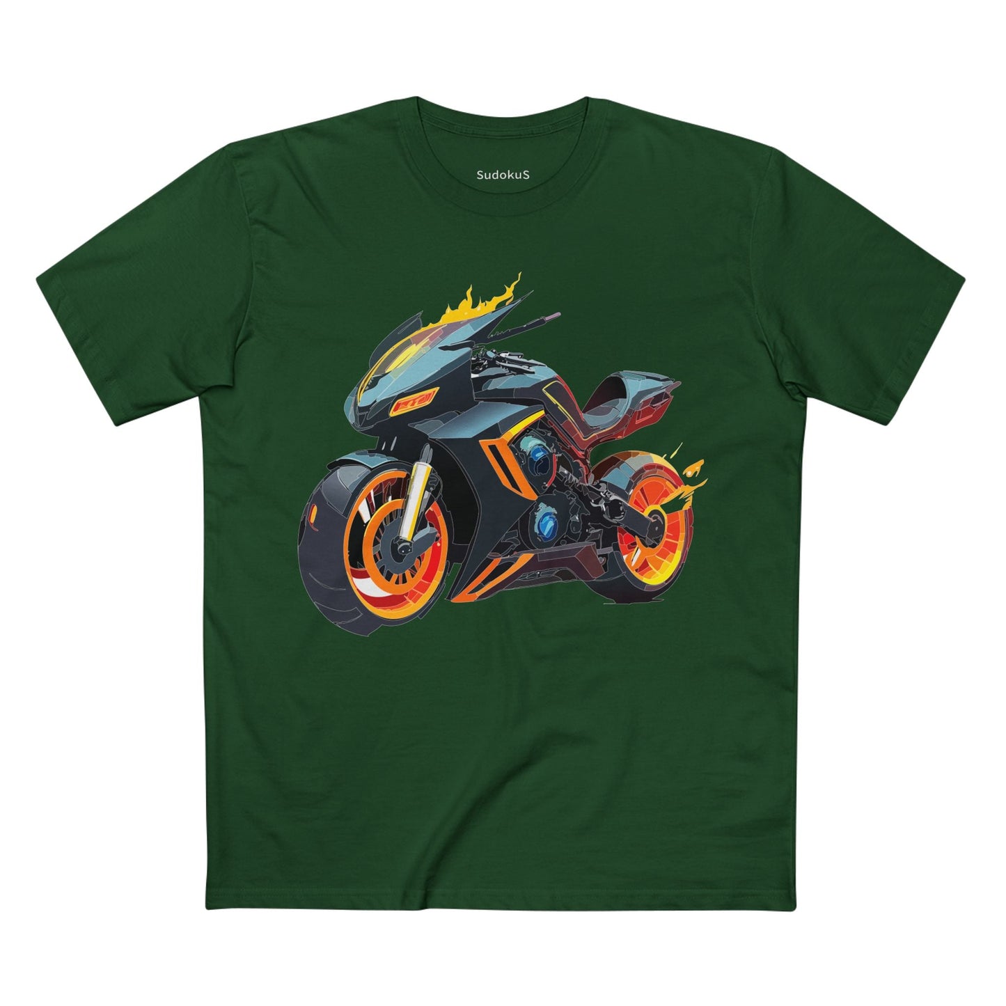 Moto Bike Graphic Unisex 100 Cotton Staple Tee 23
