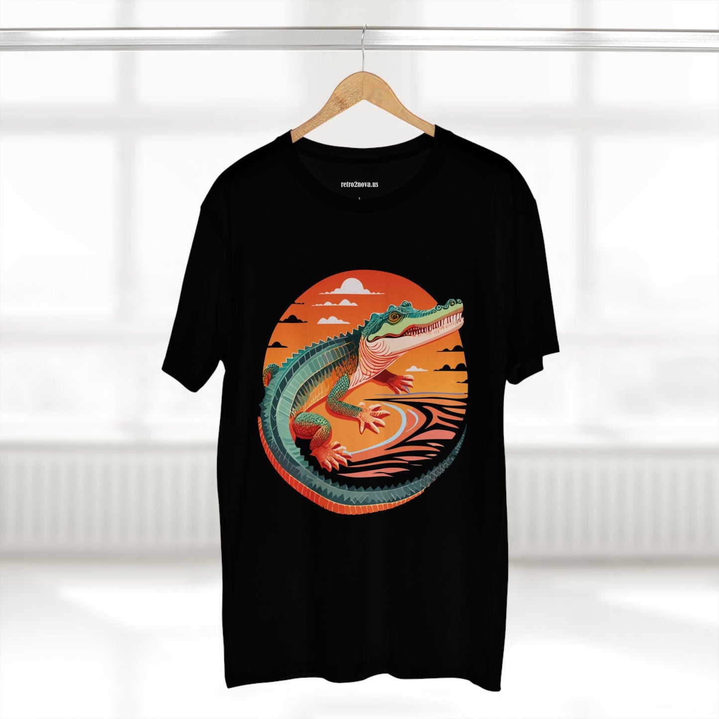 Unisex Crocodile Animal Shirt Premium Cotton Tee With Original Art Design From Retro2Nova Art Collection