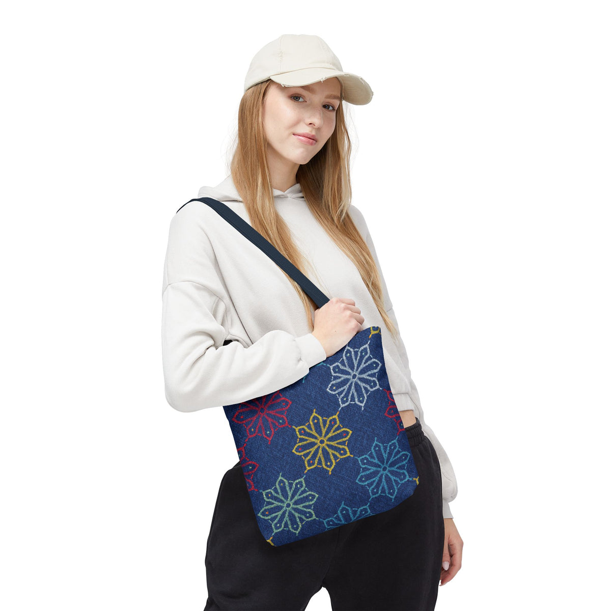 Diwali Graphic Denim Fabric Imitation Print Unisex Canvas Bag Poly Spun 3 Sizes Tote Bag 205-7