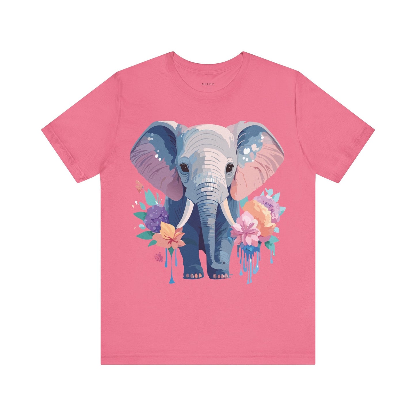 Elephant Graphic T Shirt Unisex Vintage Art Design Tee by Adelpha Short Sleeve Premium