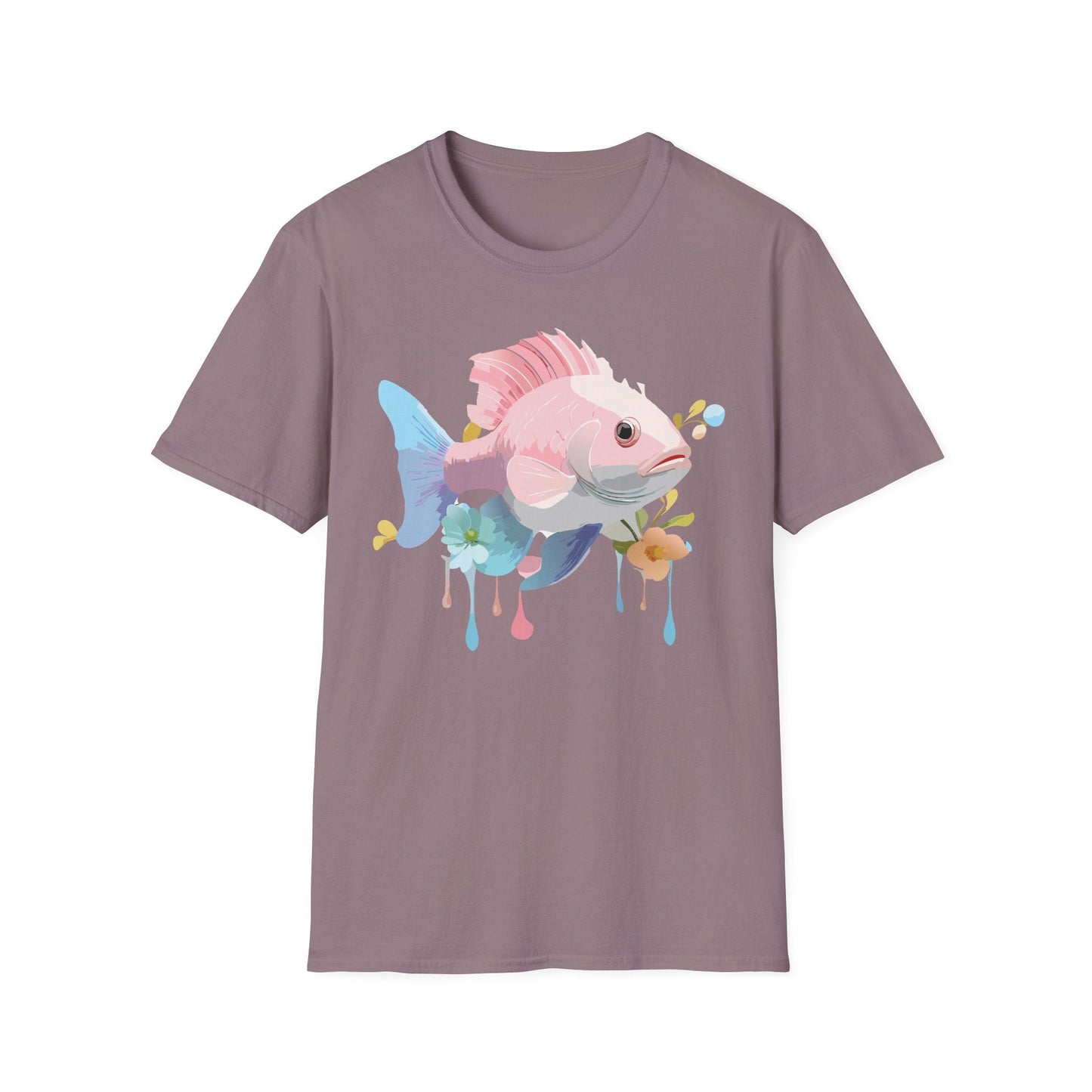 Fish Art Design Shirt Unisex Graphic Tee With Fish Illustration Gildan Softstyle 64000