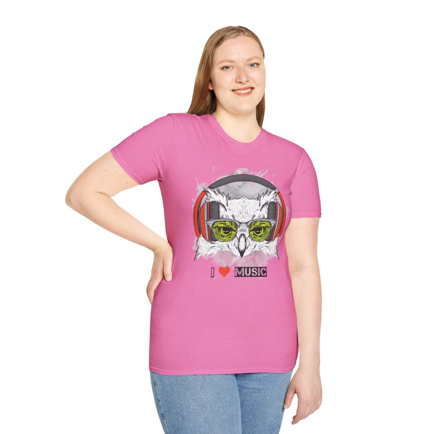 I Love Music Animals Shirt Unisex Tee With Headphones Graphic Design For Music Lovers