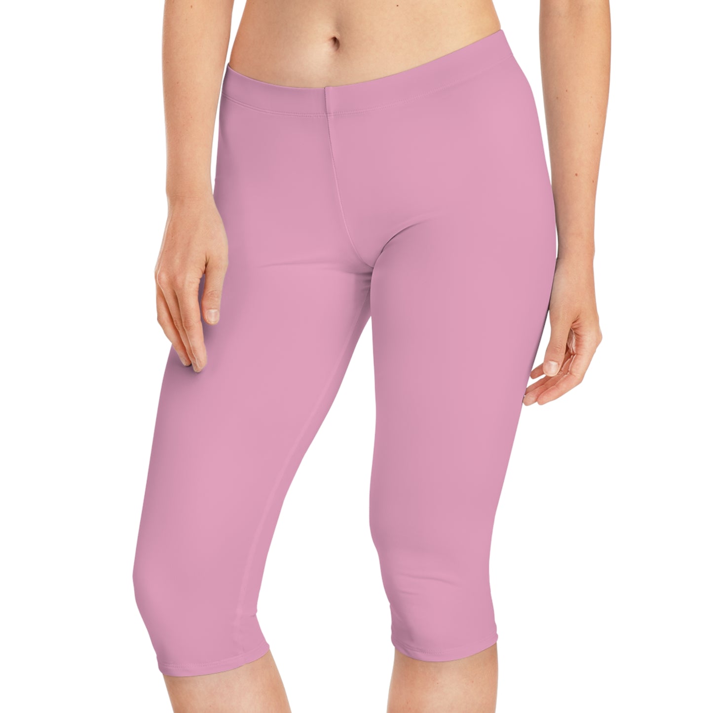 Pink Color Capri Leggings, Pink Capri Leggings 10