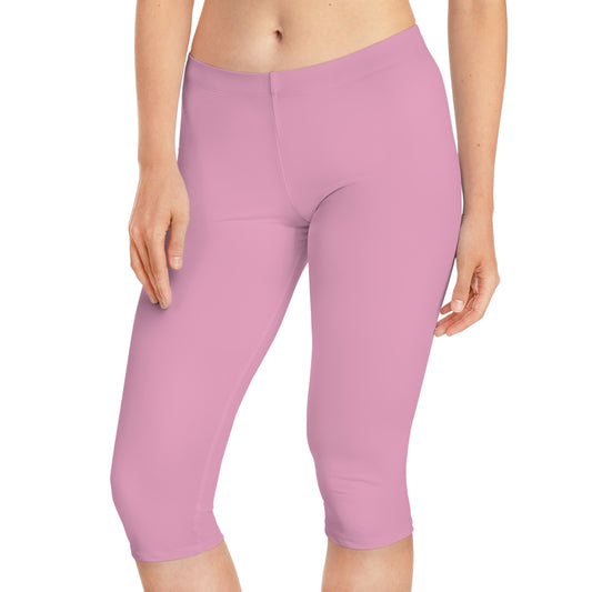 Pink Color Capri Leggings, Pink Capri Leggings 10