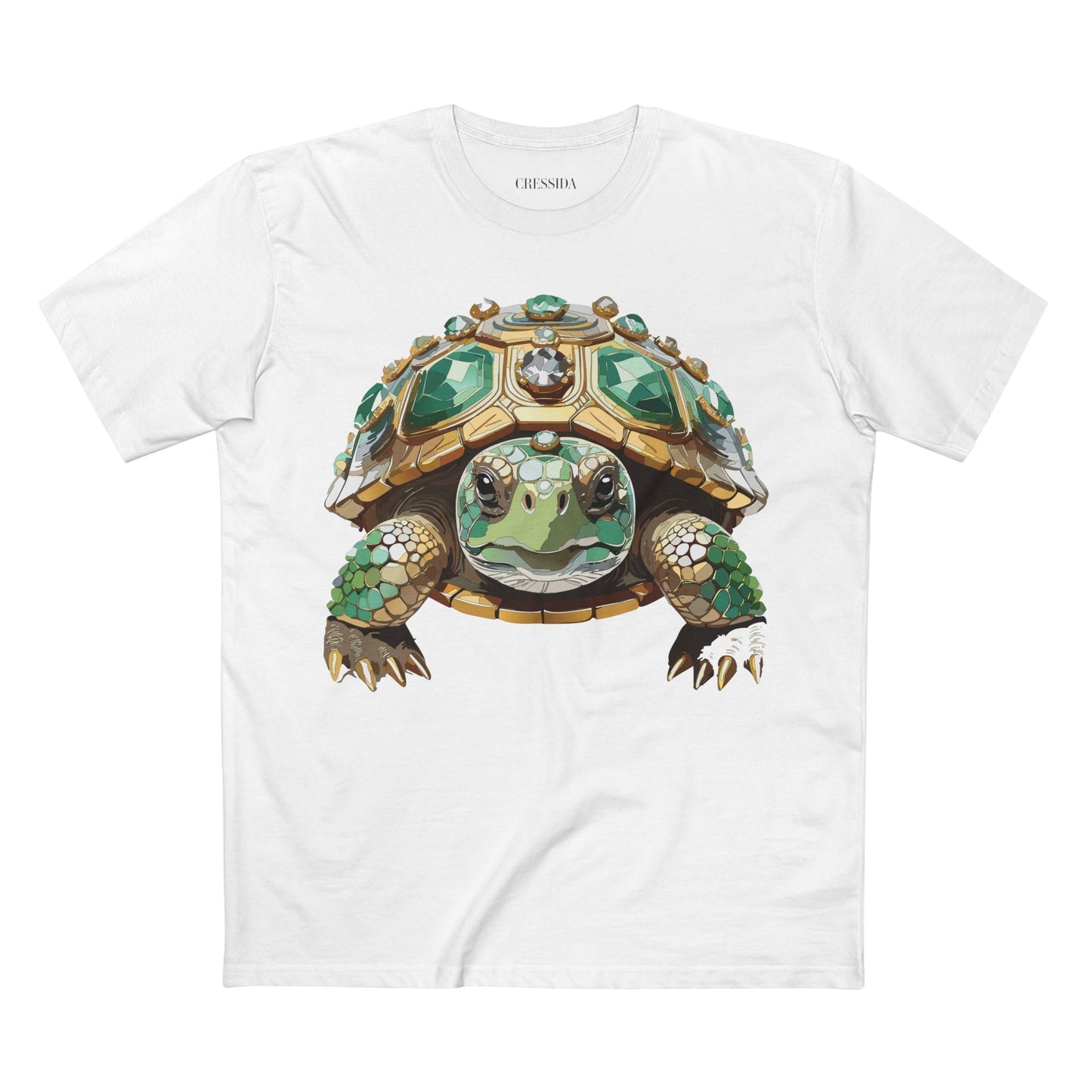 Turtle Graphic Unisex 100 Cotton Tee With Unique Animal Golden Medallion Art Design 31
