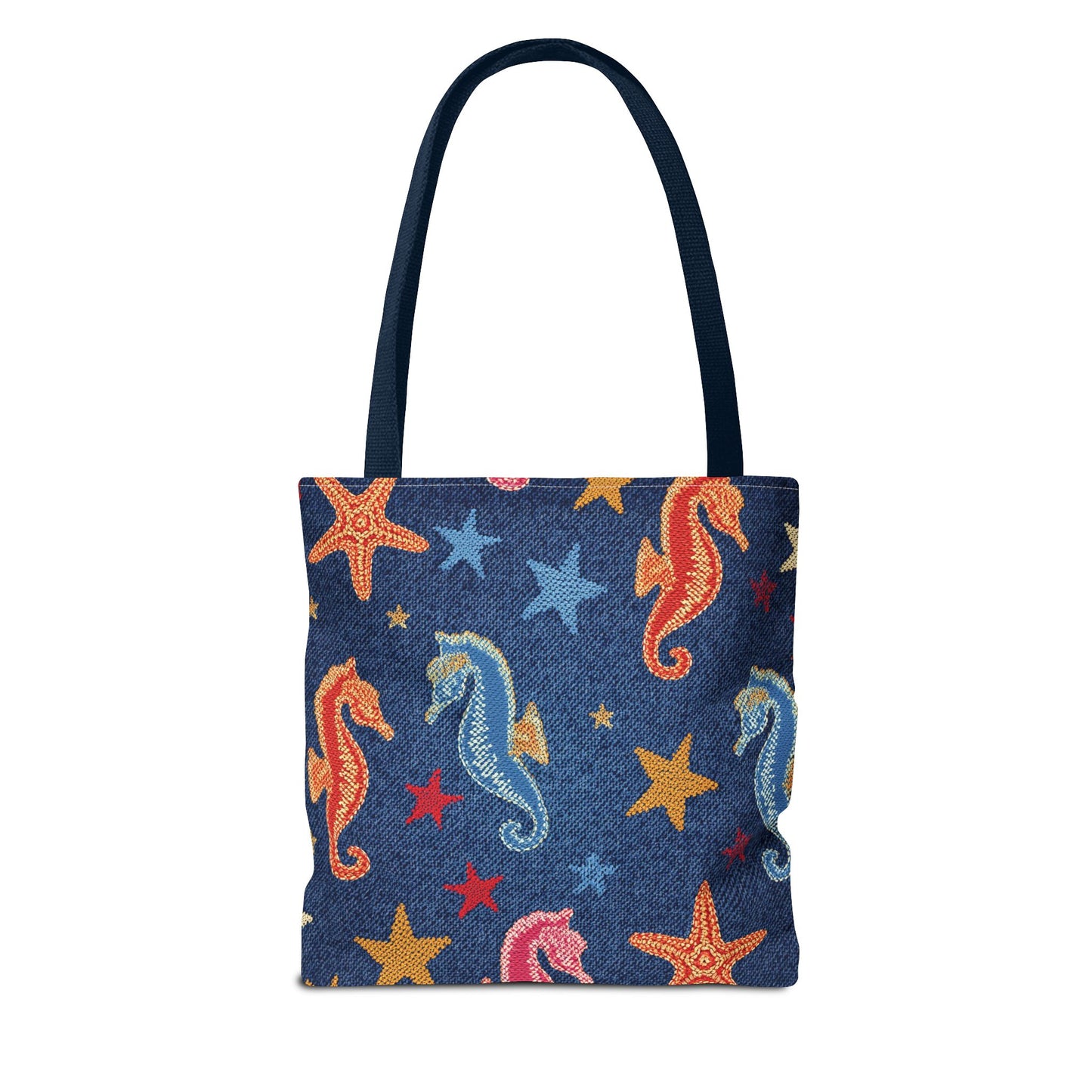 Denim Fabric Imitation Print Unisex Canvas Bag Poly Spun 3 Sizes Tote Bag 182-19