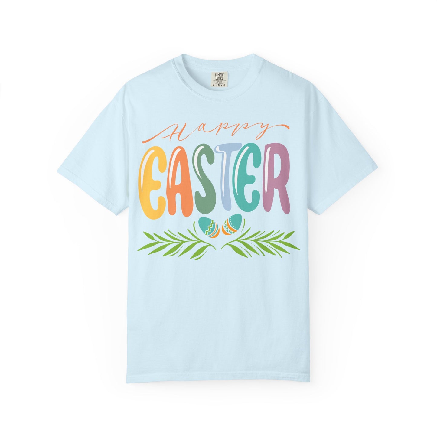Happy Easter T-Shirt, Tee Shirt with Easter Signature, T Shirt with Easter Prints, Tee Shirt with Easter Design