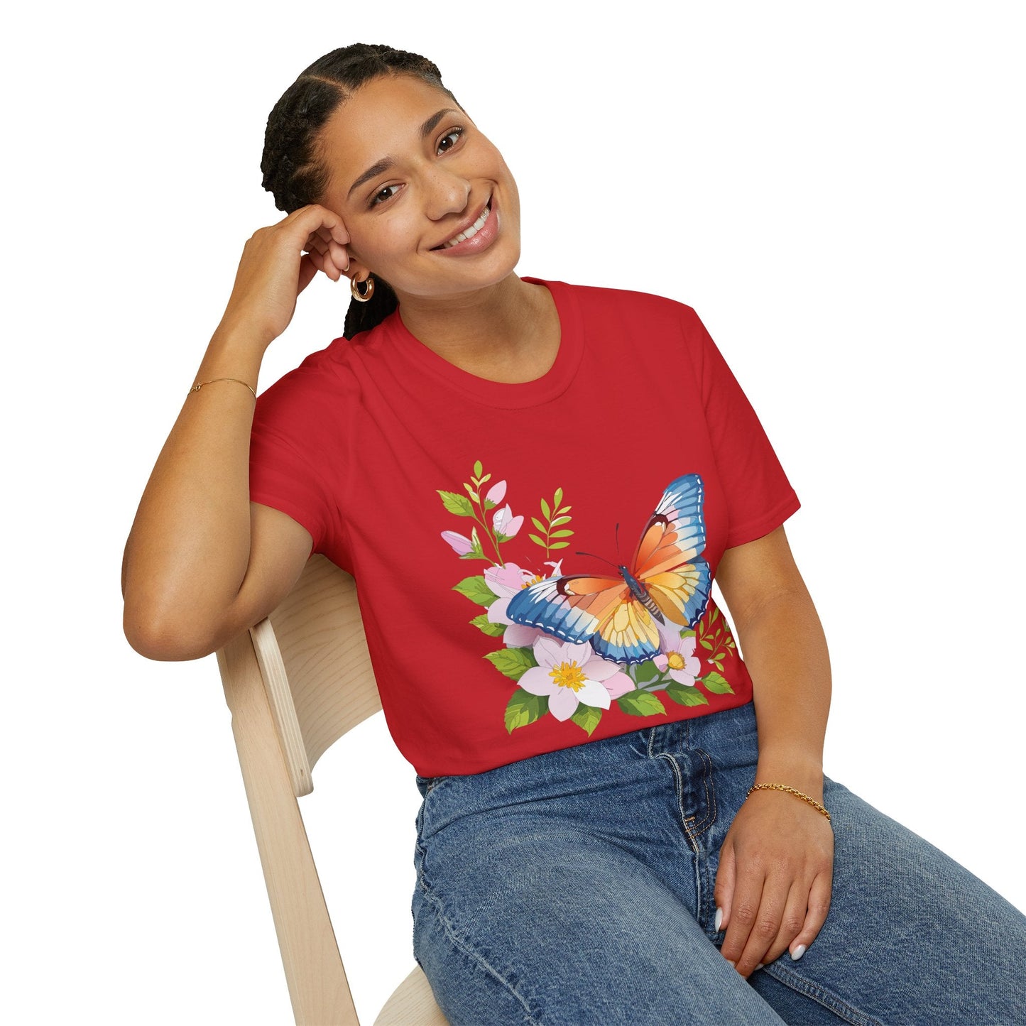 Butterfly T Shirt Unisex Monarch Design Gildan Softstyle 64000 Ring Spun Cotton Tee