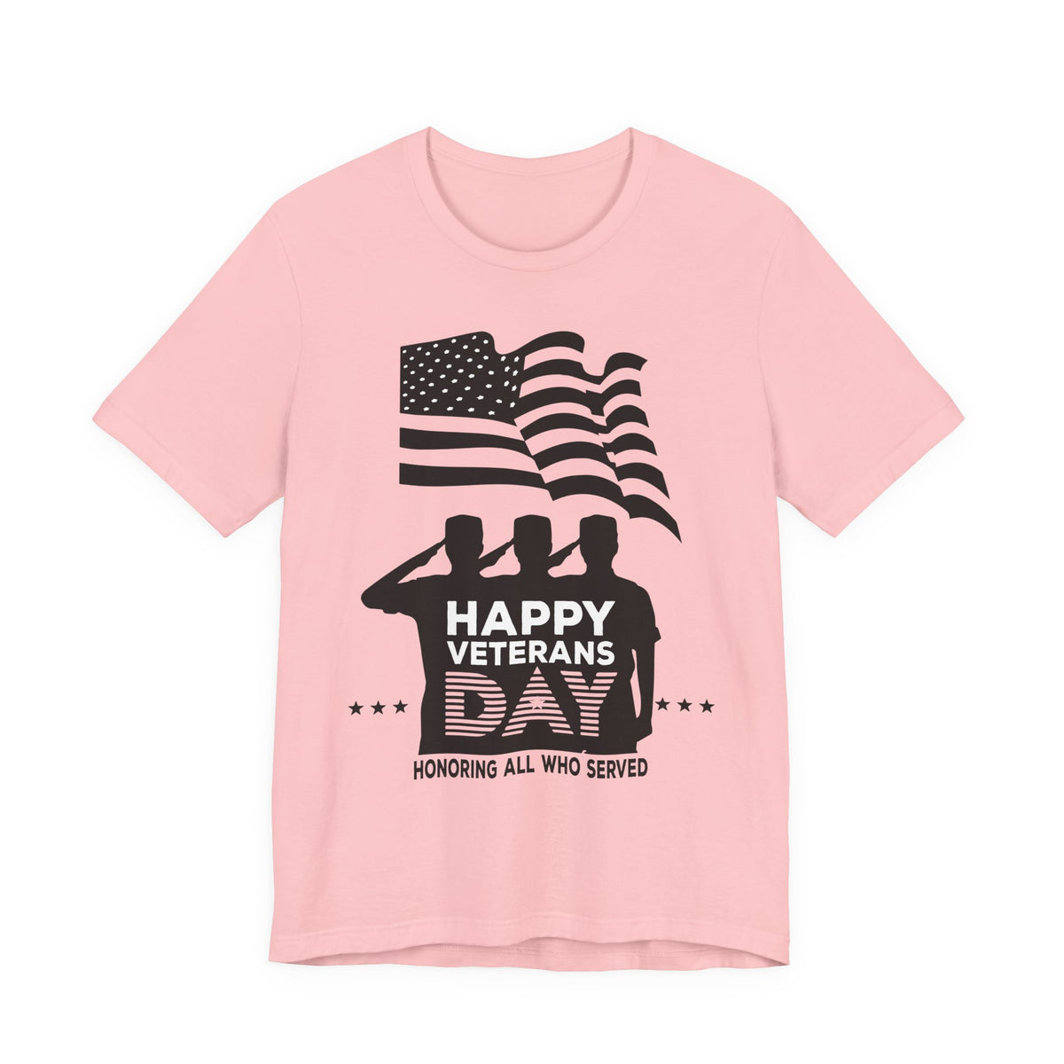 Happy Veterans Day saluting soldiers T-Shirt Patriotic American flag Unisex Cotton v51