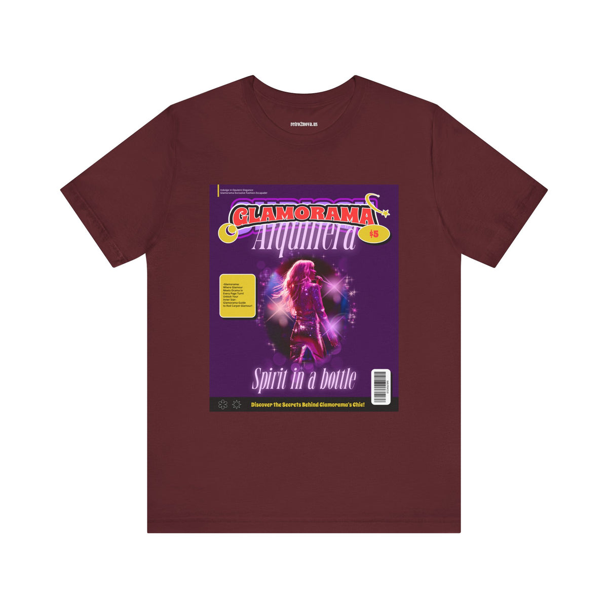 Magazine Cover Graphic Unisex Cotton Bella+Canvas Tee with Retro Poster ab26